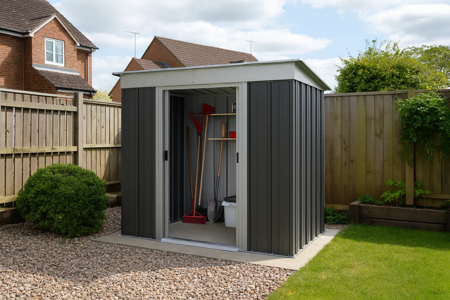 Pent Roof Metal Sheds - YardMaster International