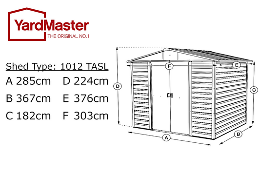 Yardmaster Shiplap Apex 10ft x 12ft Metal Shed