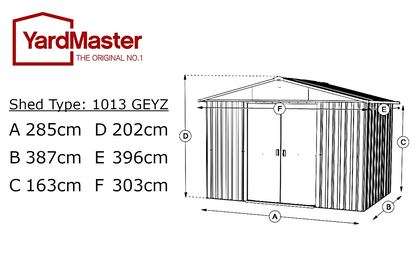 Gerätehaus Bayern 10ft x 13ft GEYZ - YardMaster International