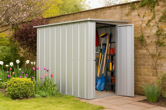 Store-All Pent Metal Shed 54PEZ - Durable Metal Garden Shed for Secure Outdoor Storage - YardMaster International