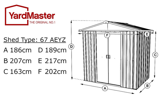 Gerätehaus Heidelberg 6ft x 7ft AEYZ - YardMaster International