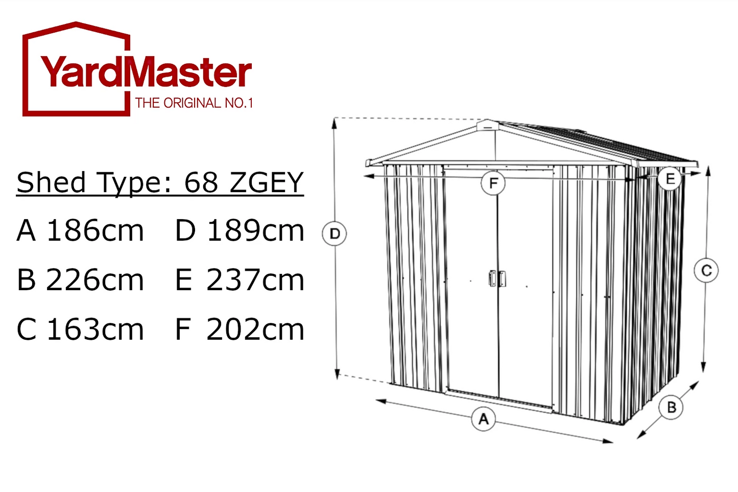 Store-All Apex 6ft x 8ft Outdoor Storage Metal Shed - YardMaster International