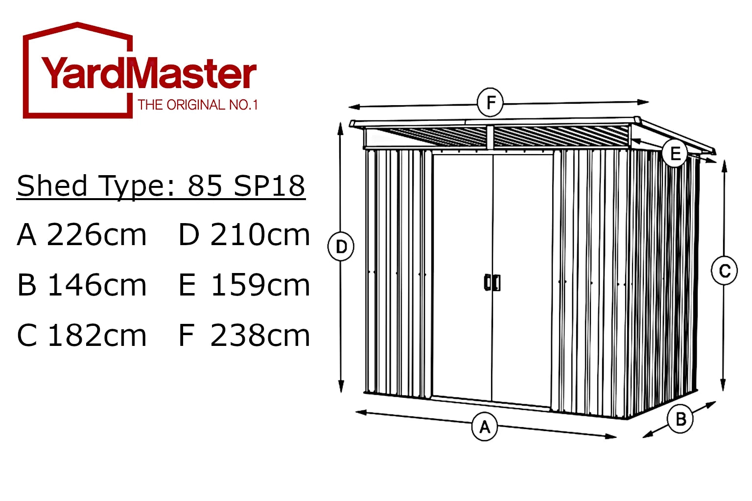 Top Light Metal Shed 85SP18 YardMaster International Top Light Metal Shed 85SP18 YardMaster International