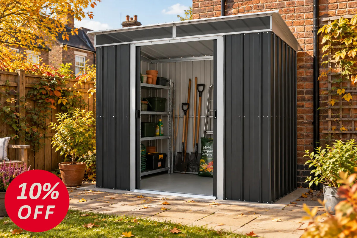 YardMaster TopLight Tall Pent 8ft x 5ft Metal Shed