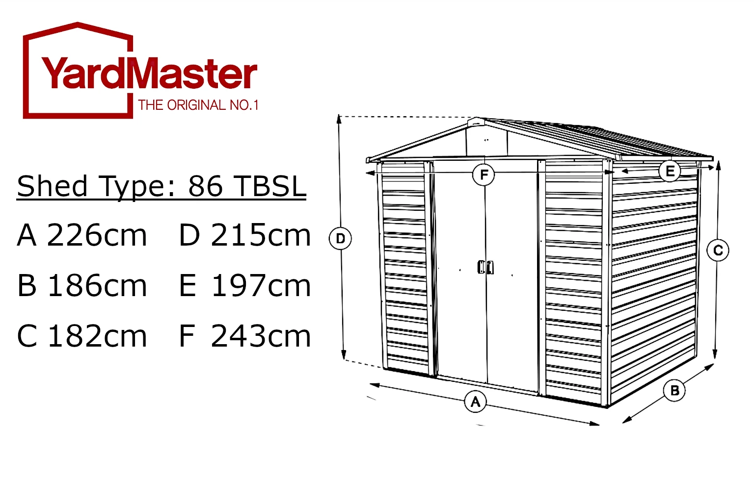 Gerätehaus Brandenburg 8ft x 6ft TBSL - YardMaster International