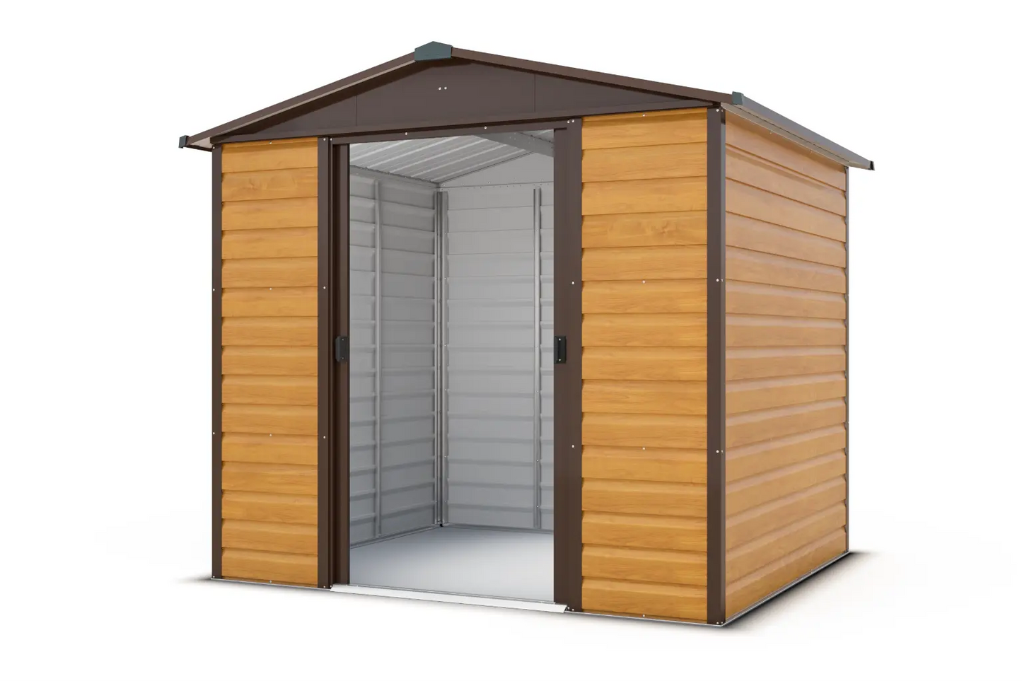 Yardmaster Shiplap Teakwood Apex 8ft x 6ft Metal Shed