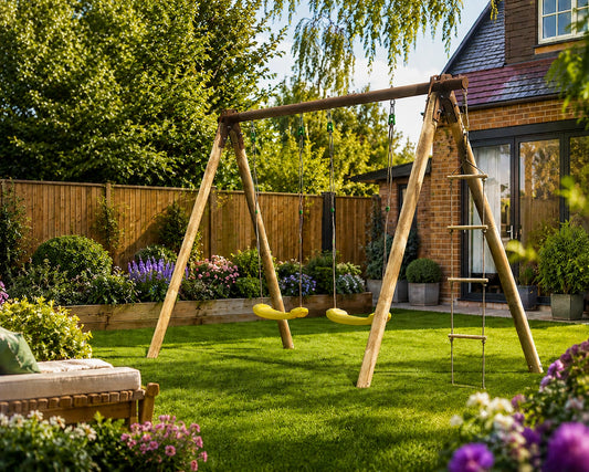 Double Garden Swing with Rope Ladder