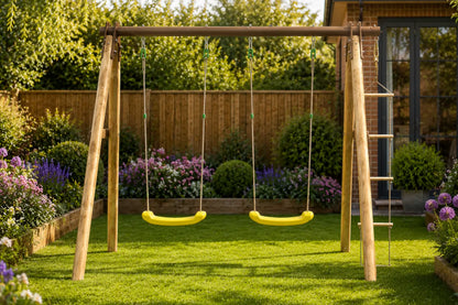 Double Garden Swing with Rope Ladder