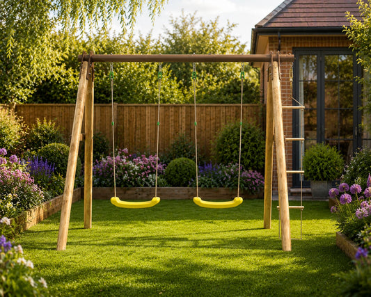 Double Garden Swing with Rope Ladder